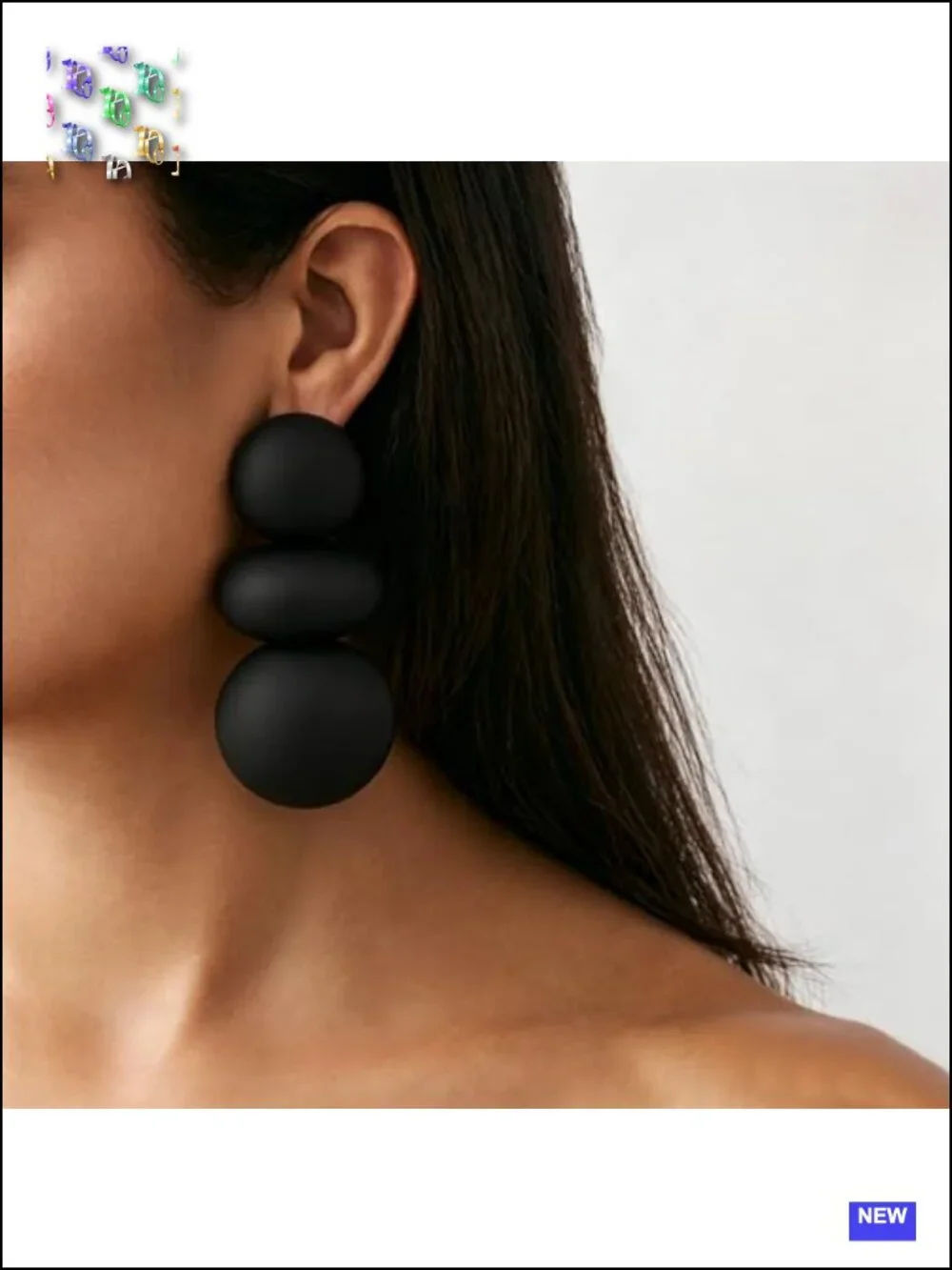 3-Tier Irregular Round Disc Dangle Earrings Chunky Geometric Drop Earrings Alloy